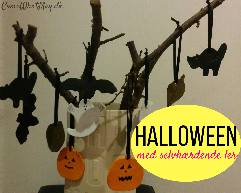 Halloween pynt i selvhærdende ler og silkclay | DIY | cchobby | spøgelse | græskar | kat